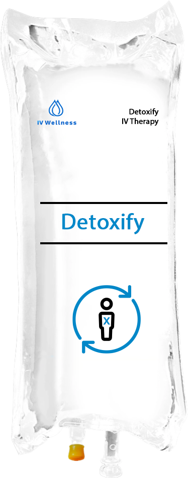 Detoxify IV therapy bag designed to support recovery and overall wellness from IV Wellness™.