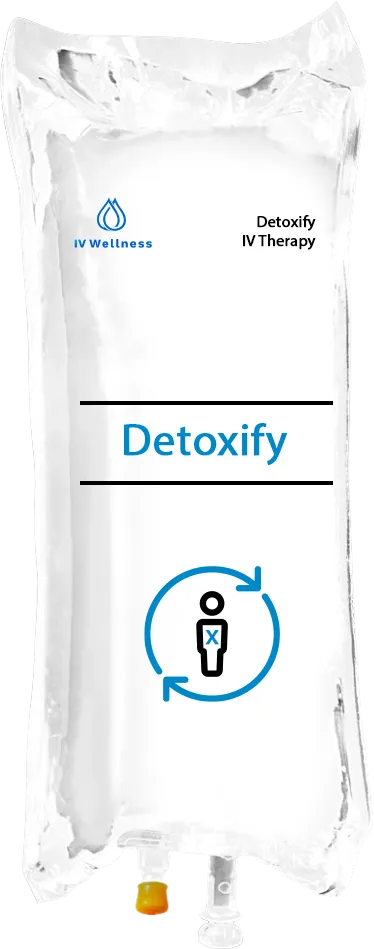 Detoxify IV therapy bag designed to support recovery and overall wellness from IV Wellness™.