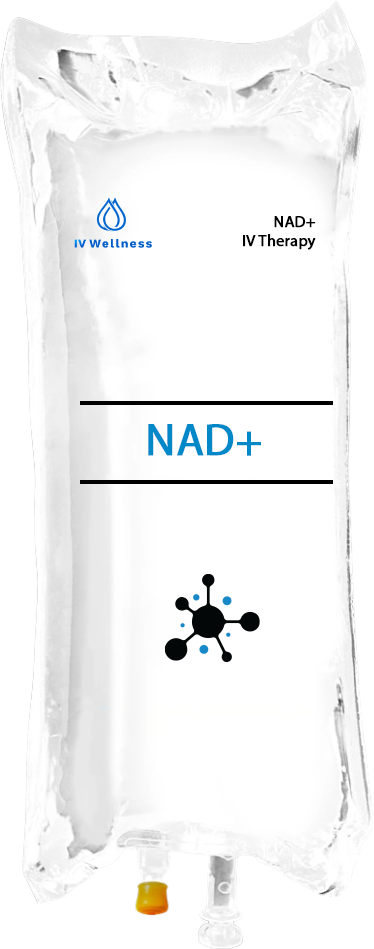 NAD+ IV therapy infusion bag designed to support cellular health and energy production.