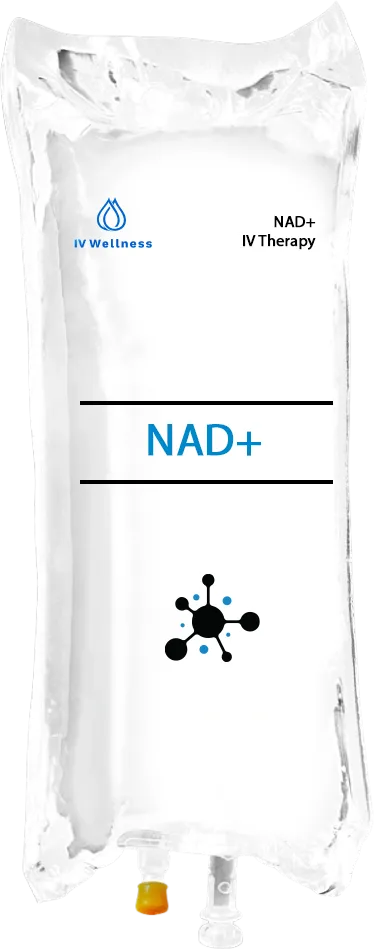 NAD+ IV therapy infusion bag designed to support cellular health and energy production.